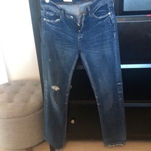 Anthropologie pilcro slim boyfriend jean dark blue